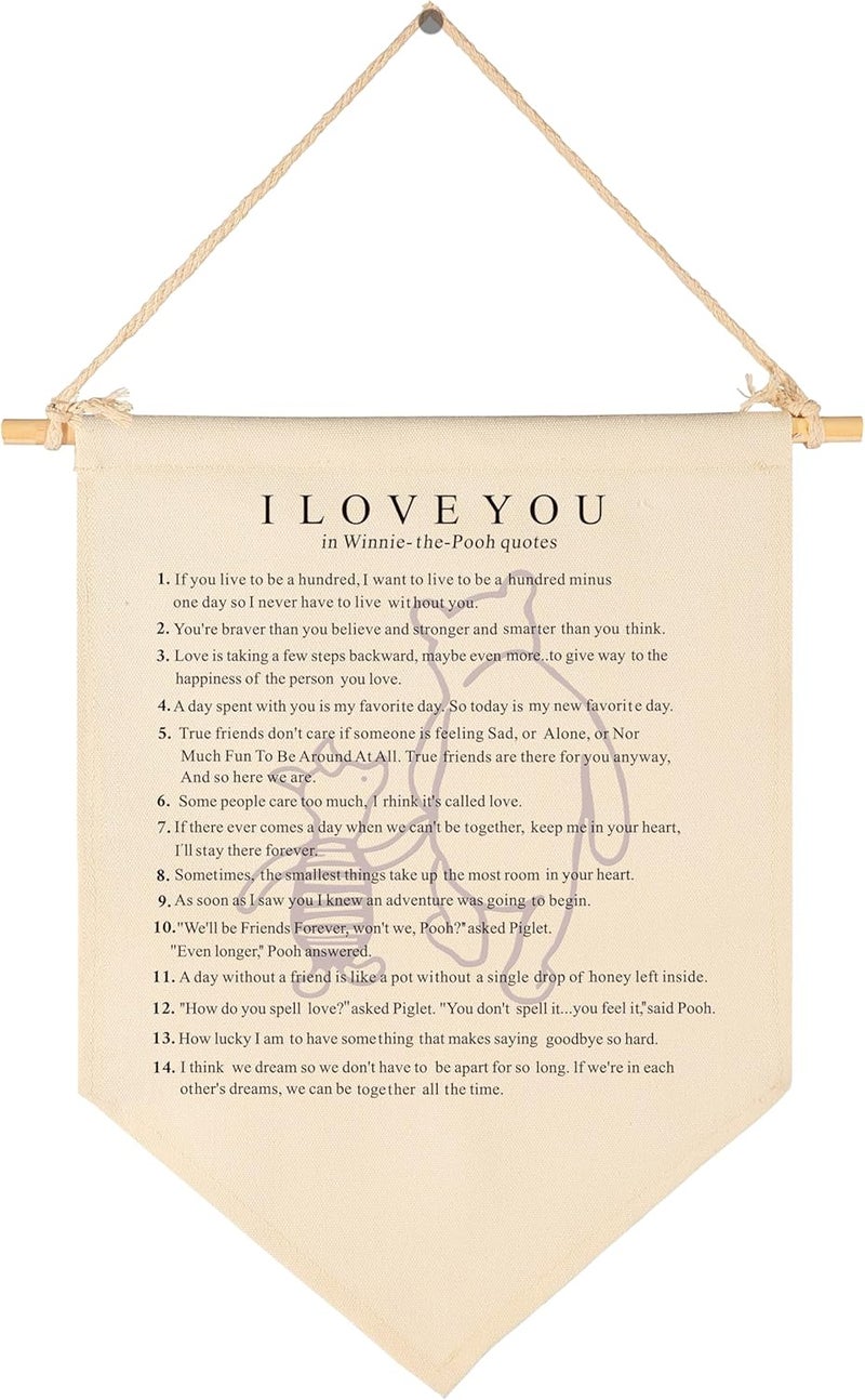 Sioial Nursery Baby Room Above Crib Playroom Door Wall Decor Gift for Kid Girl Boy Teen Toddler-Baby,Shower Birthday-Vintage Canvas Banner Pennant Prints Flag-Love Quote Wall Art Decor-I Love You in - Image 1